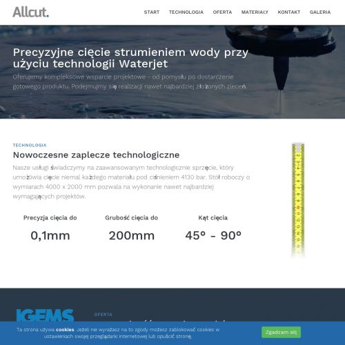 Wycinanie wodą formatek w Piasecznie