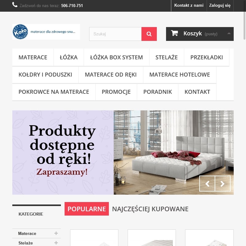 Łóżko z zagłówkiem pikowanym - Koło