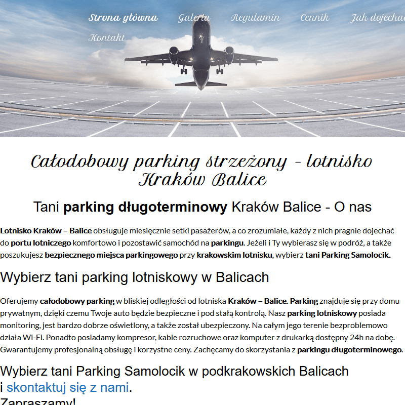 Balice parking strzeżony w Krakowie